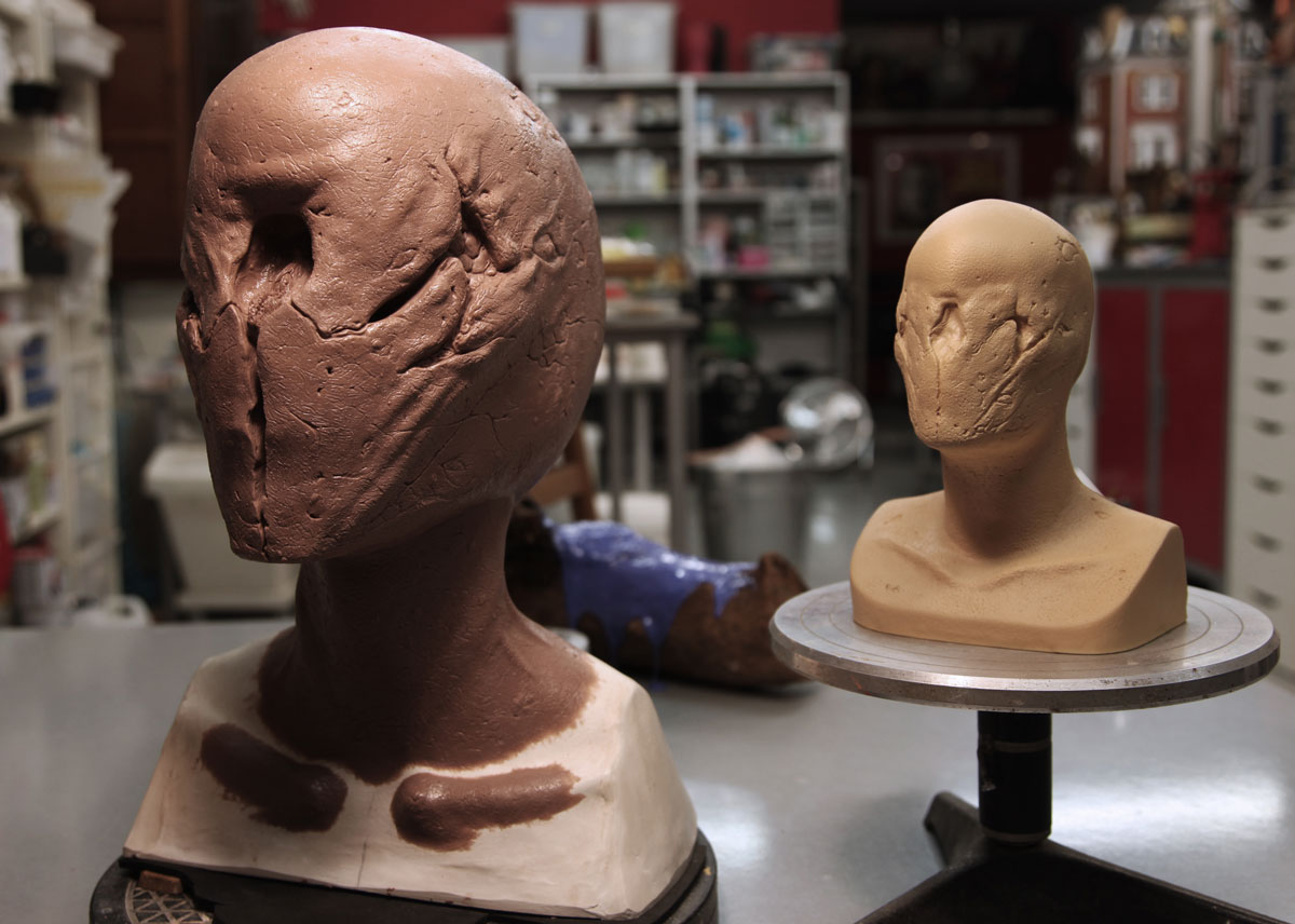 Proceso de escultura de la cabeza de Maus