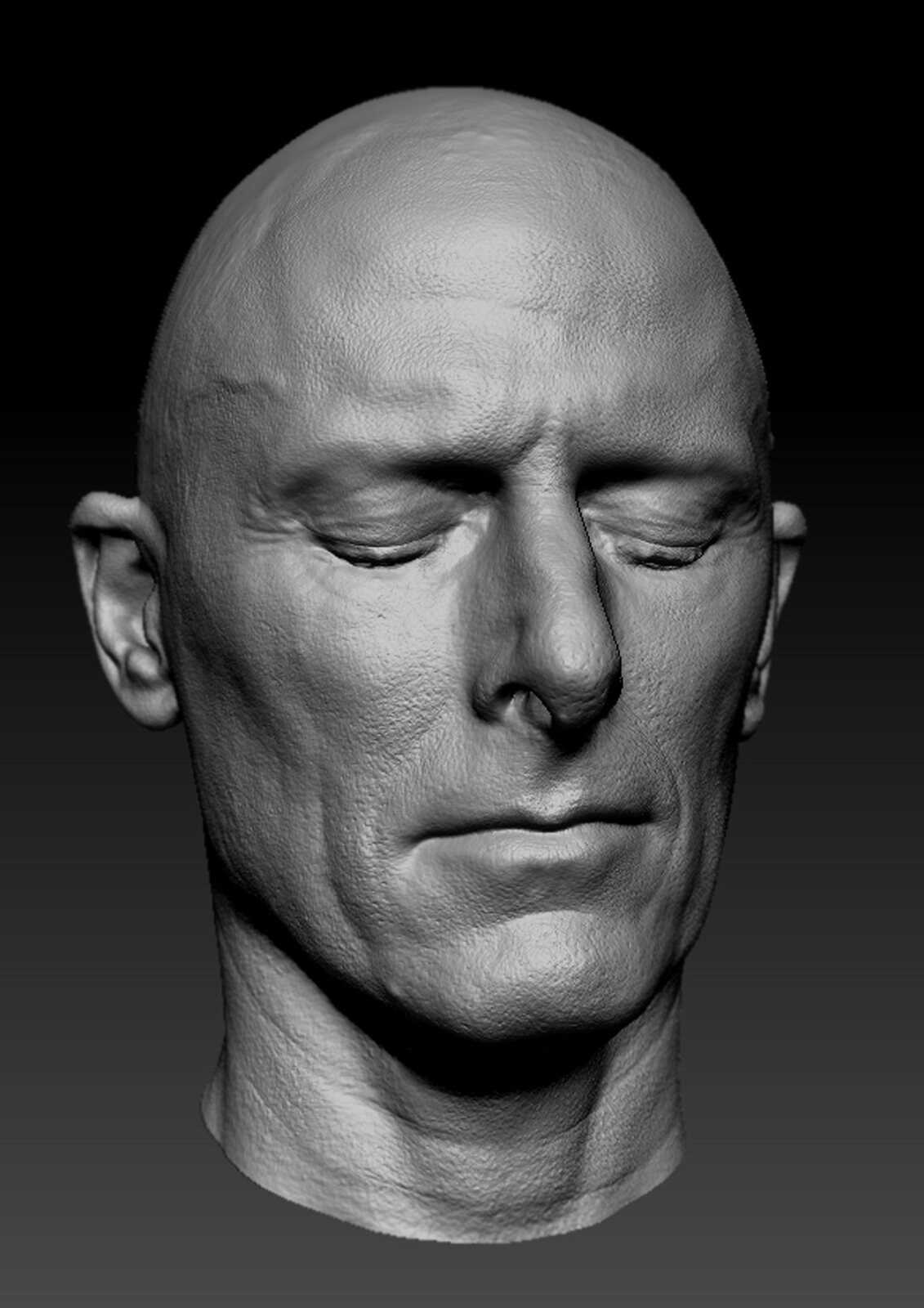 Modelo facial digital preparado para impresión 3D